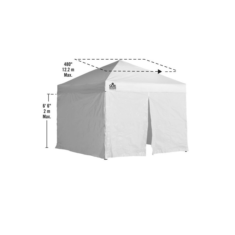 Quik Shade 10x10 Wall Kit - White (137074DS)