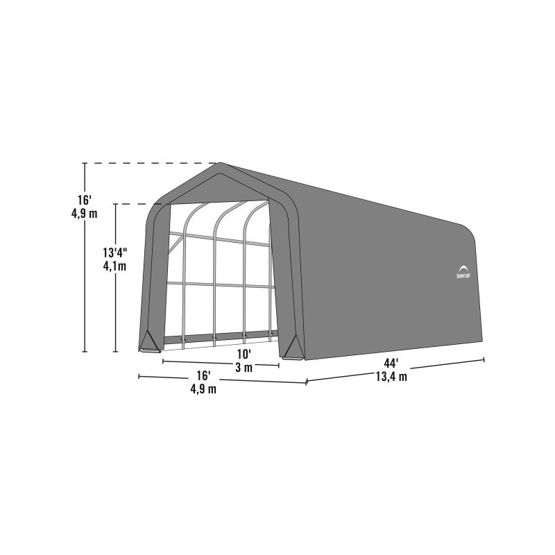 ShelterLogic ShelterCoat 16x44 Green Fabric Garage Kit - Peak (95944)