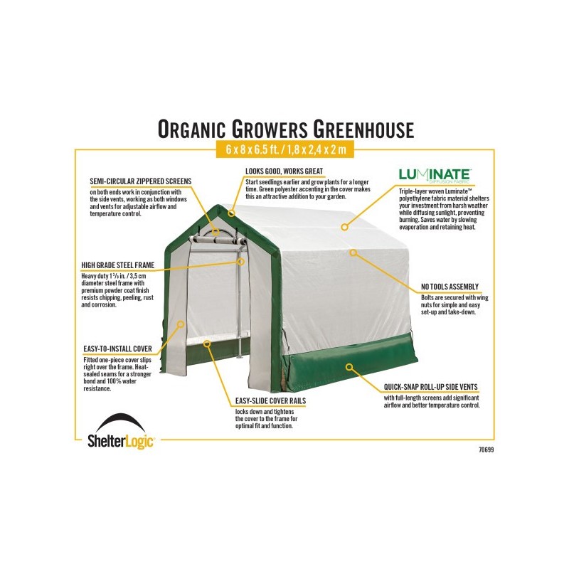 ShelterLogic 6x8 Organic Growers Greenhouse (70699)