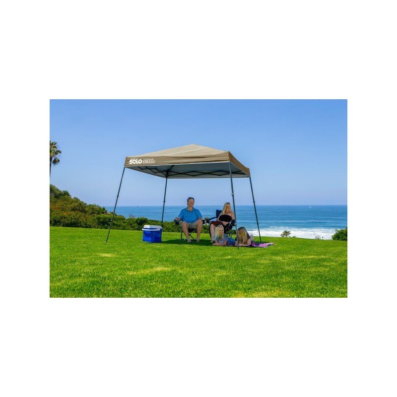 Quik Shade Solo Steel 10x10 Slant Leg Canopy - Khaki (167540DS)