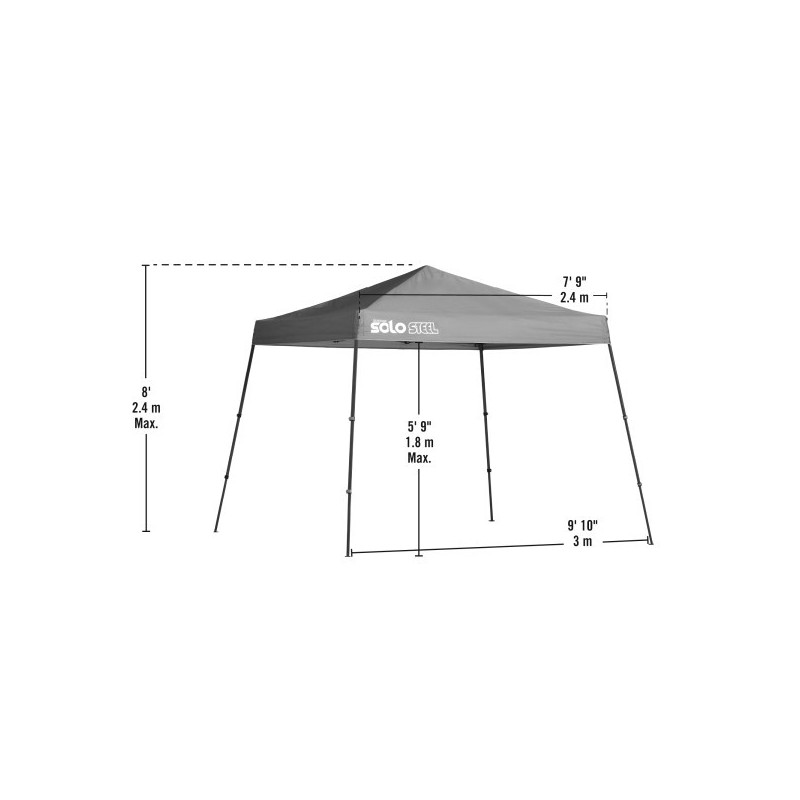 Quik Shade Solo Steel 10x10 Slant Leg Canopy - Khaki (167540DS)