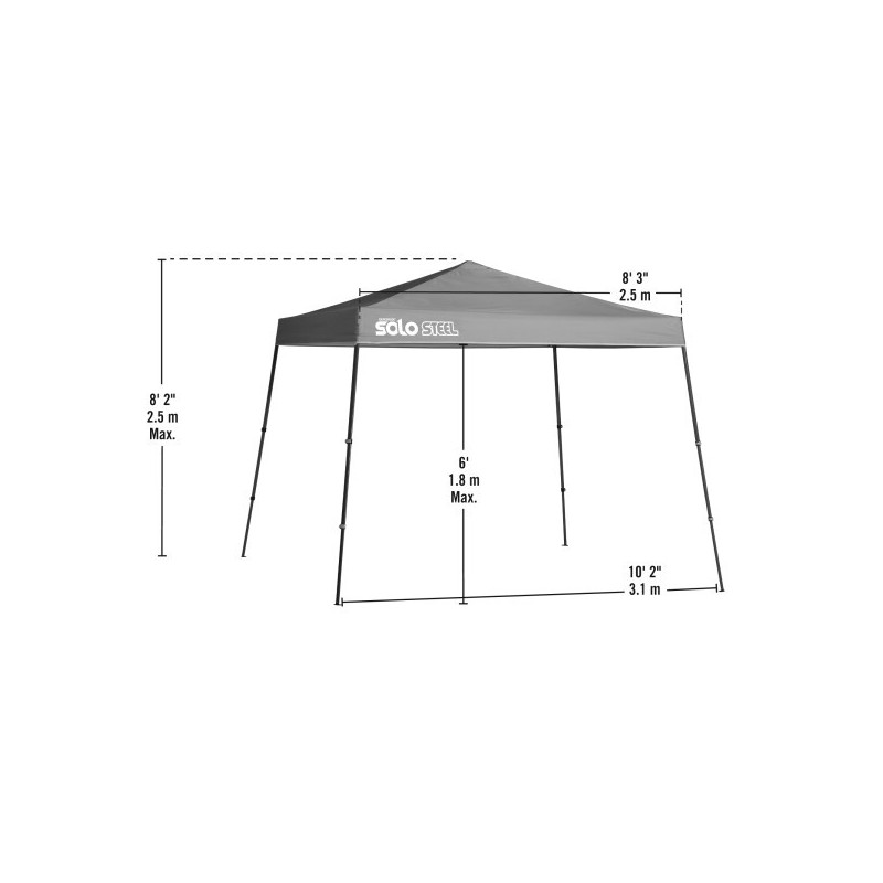 Quik Shade Solo Steel 72 11x11 Slant Leg Canopy - Black (164296DS)