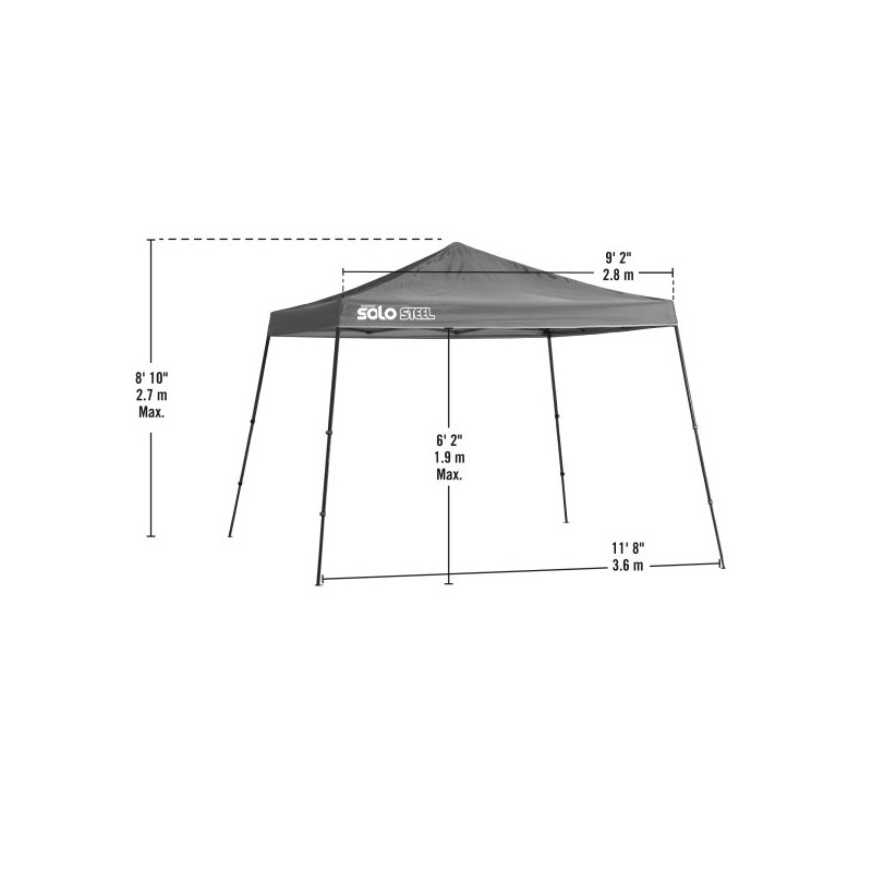 Quik Shade Solo Steel 90 11x11 Slant Leg Canopy - Black (167559DS)