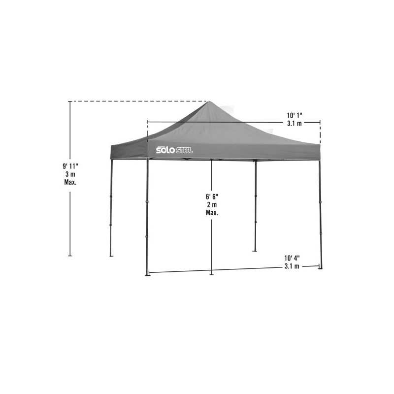 Quik Shade Solo Steel 100 10x10 Straight Leg Canopy - White (164186DS)