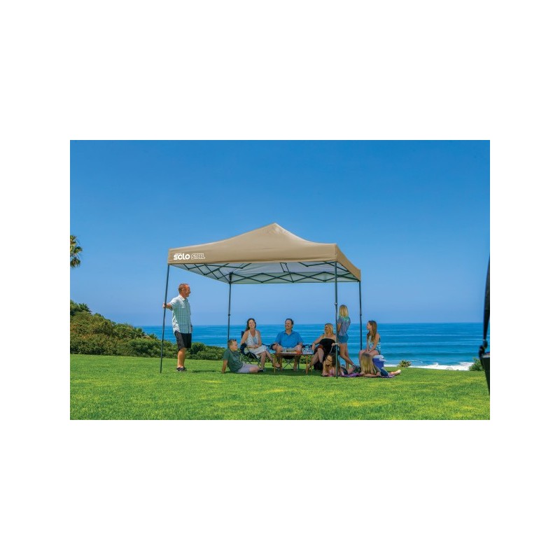 Quik Shade Solo Steel 100 10x10 Straight Leg Canopy - Khaki (167543DS)