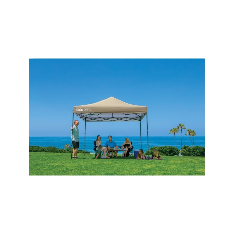 Quik Shade Solo Steel 100 10x10 Straight Leg Canopy - Khaki (167543DS)