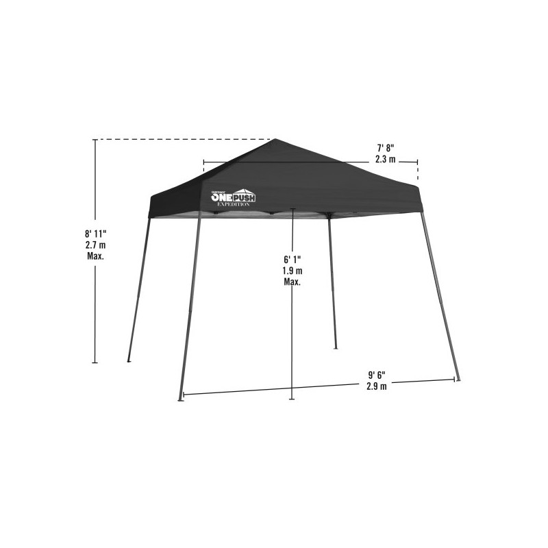 Quik Shade Expedition EX64 10x10 One-Push Slant Leg Canopy - Charcoal (167551DS)