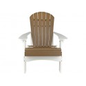 Green Country Decor 2-PACK Folding Adirondack Chairs - White / Weatherwood (ACF-WHT/WTHRWD)