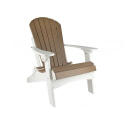 Green Country Decor 2-PACK Folding Adirondack Chairs - White / Weatherwood (ACF-WHT/WTHRWD)