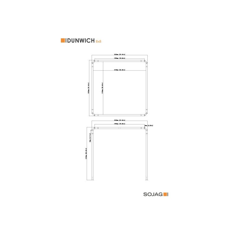 Sojag 8x8 Dunwich Pergola - Gray (308-9168099)