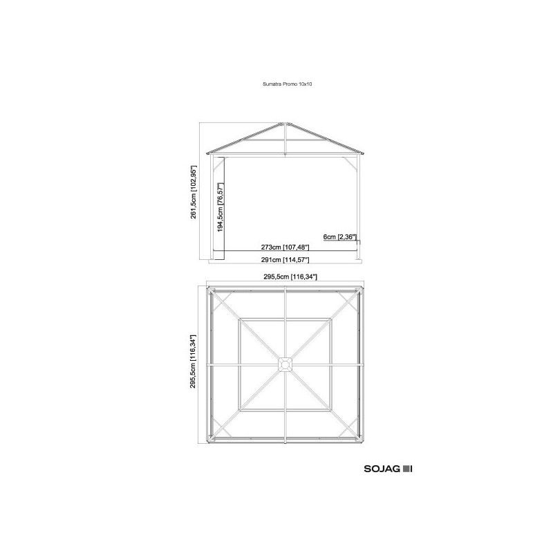 Sojag 10x10 Sumatra Promo Gazebo - Brown (310-9155990)