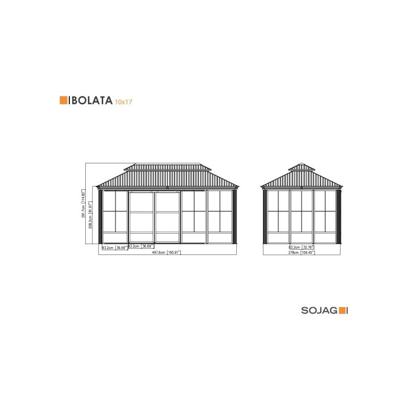 Sojag 10x14 Bolata Solarium - Light Grey/Black (445-9168020)