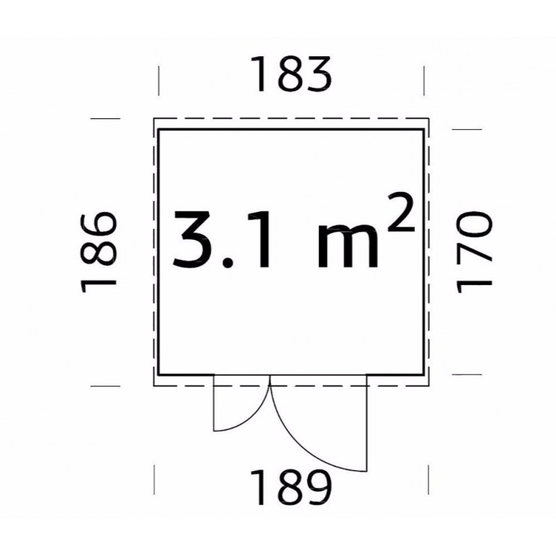 Palmako 6x6 Leif Lean-To Wood Storage Shed Kit (EL16-1817-1)