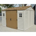 DuraMax 10.5x8 Apex Vinyl Shed w/ Foundation Kit (30116) DuraMax 10.5x8 Apex Vinyl Shed w/ Foundation Kit (30116)