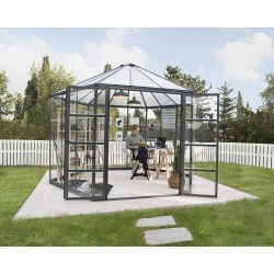 Palram - Canopia 10x12 Oasis Hex Greenhouse Kit - Gray (HG6005)