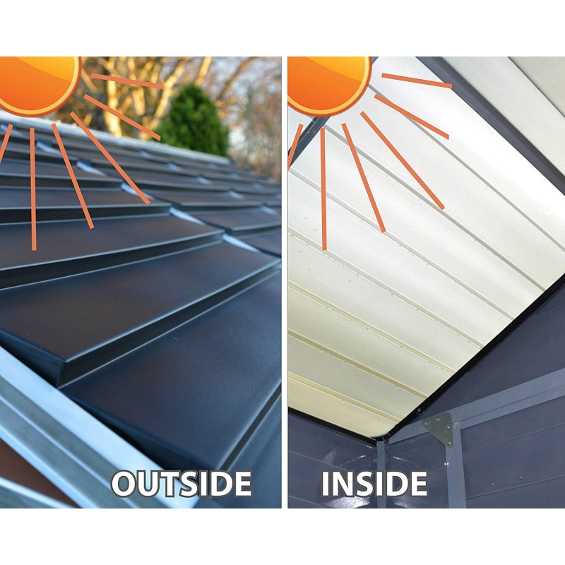 Palram - Canopia 6x12 Skylight Shed with Floor - Gray (HG9612GY)