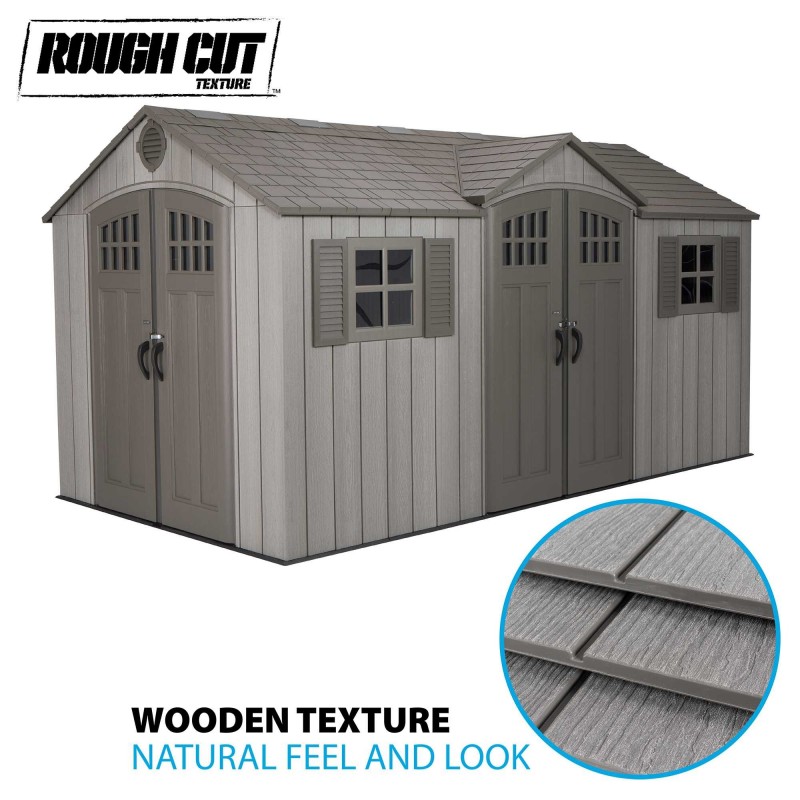 Lifetime 15x8 Rough Cut Backyard Storage Shed with Floor (60318)