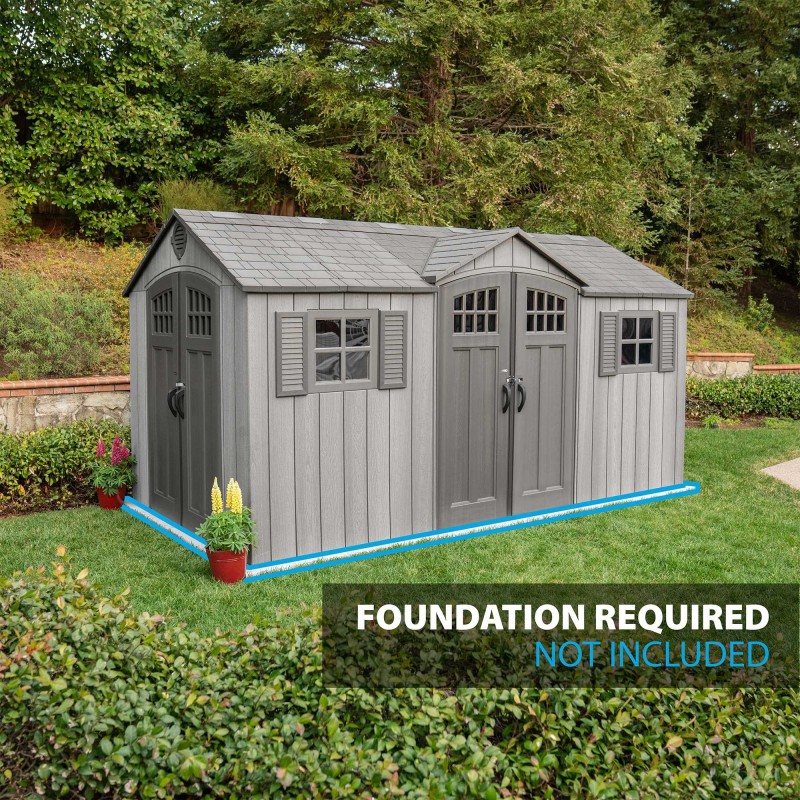 Lifetime 15x8 Rough Cut Backyard Storage Shed with Floor (60318)