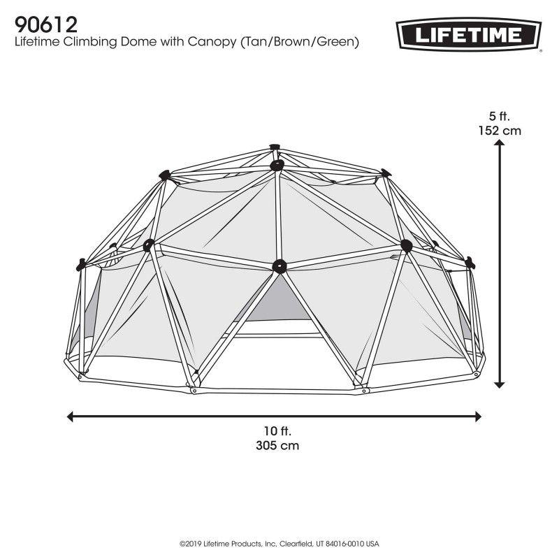 Lifetime 60 in. Dome Climber Playset with Canopy - Green / Tan (90612)