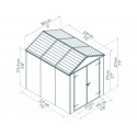 Palram  - Canopia 6x8 Rubicon Shed with Floor - Dark Grey (HG9708GY)