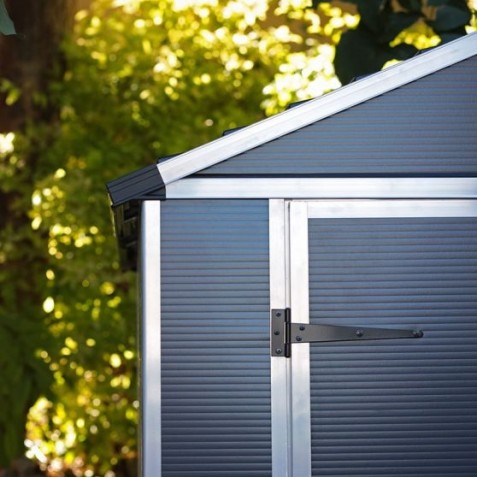 Palram  - Canopia 6x10 Rubicon Shed with Floor - Dark Grey (HG9710GY)