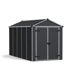 Palram  - Canopia 6x12 Rubicon Shed with Floor - Dark Grey (HG9712GY)