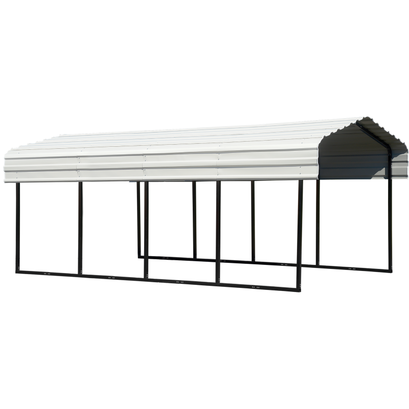 Arrow Steel 10x20x7 Carport Kit - Eggshell White (CPH102007)