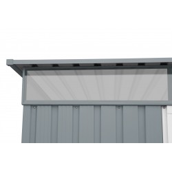 Duramax 8x6 TOP Pent Roof Skylight Metal Storage Shed - Light Gray (20552)