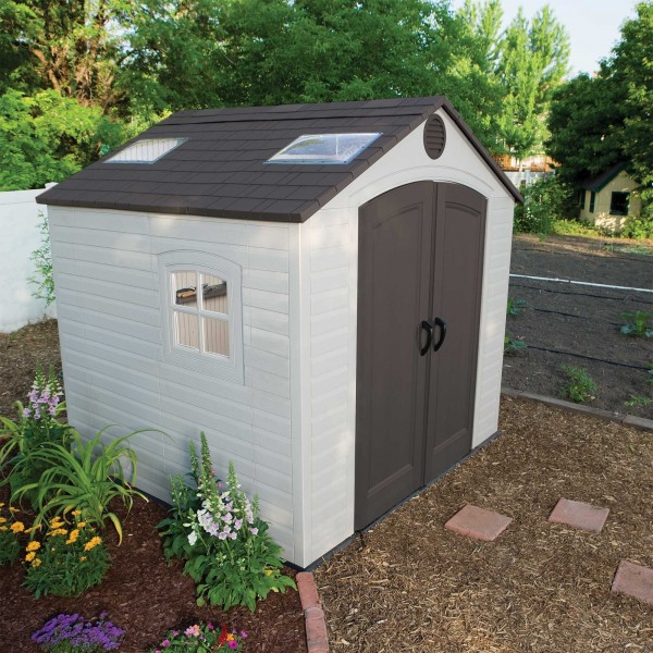 Lifetime 8x7.5 ft Plastic Outdoor Storage Shed Kit (60015)