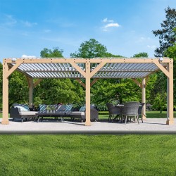 Yardistry Meridian 10x20 Wood Room with Louvered Roof (YM11836COM)