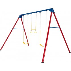 Lifetime Heavy-Duty A-Frame Metal Swing Set - Primary Colors (90200)