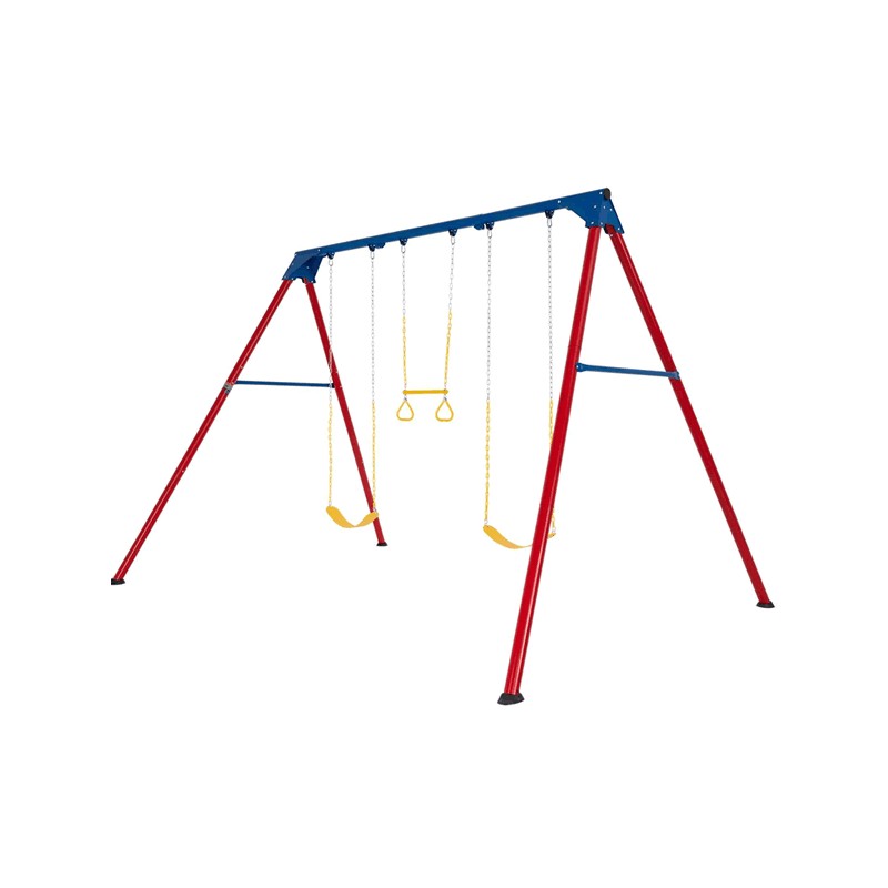 Lifetime Heavy-Duty A-Frame Metal Swing Set - Primary Colors (90200)