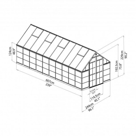 Palram – Canopia Balance Hobby 8x20 Greenhouse Kit - Green (HG6120G)