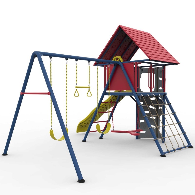 Lifetime Multi-Color Big Stuff Swing set w/ Clubhouse - Primary (91086)