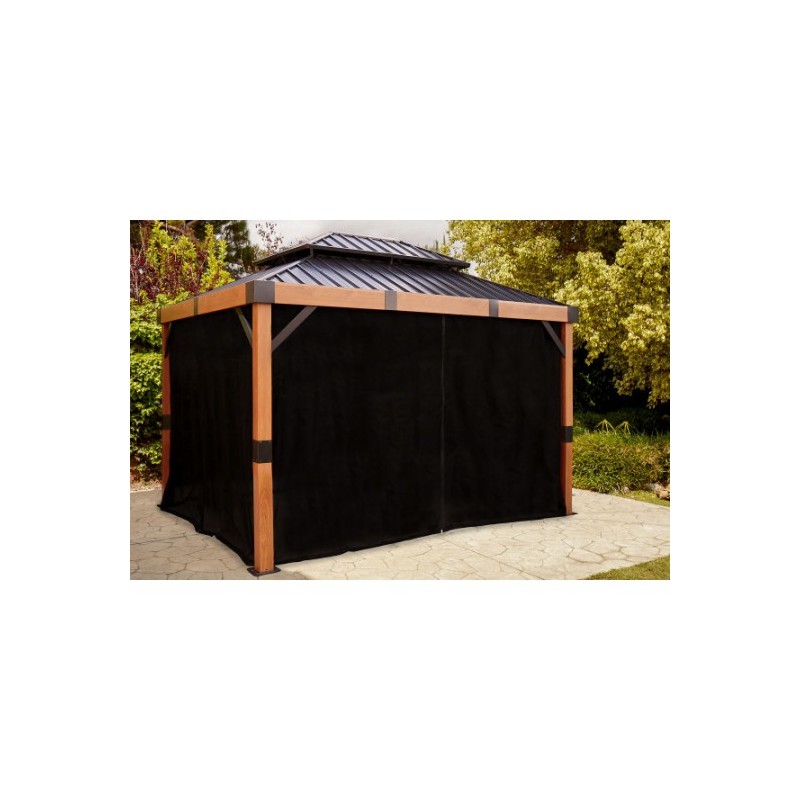 Sojag 10x12 Spun Curtains For Fontana Gazebo - Black (135-9168310)