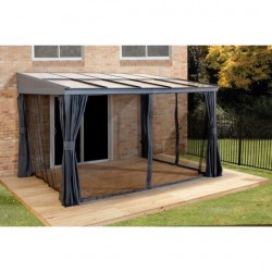 Sojag Pompano 10x10 Aluminum Wall Gazebo Kit - Charcoal (500-9167542)