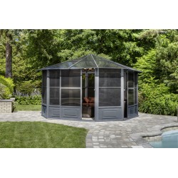 Gazebo Penguin Florence - Solarium 12x12 Polycarbonate Roof- Grey (41212-32)