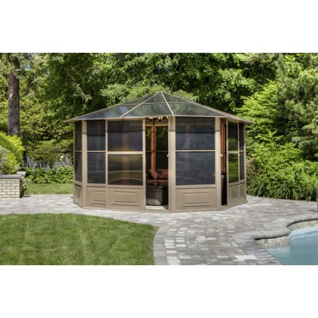 Gazebo Penguin Florence - Solarium 12x12 Polycarbonate Roof - Sand (41212-12)