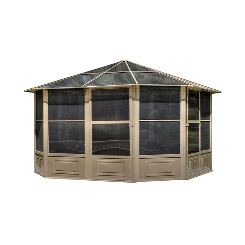 Gazebo Penguin Florence - Solarium 12x12 Polycarbonate Roof - Sand (41212-12)