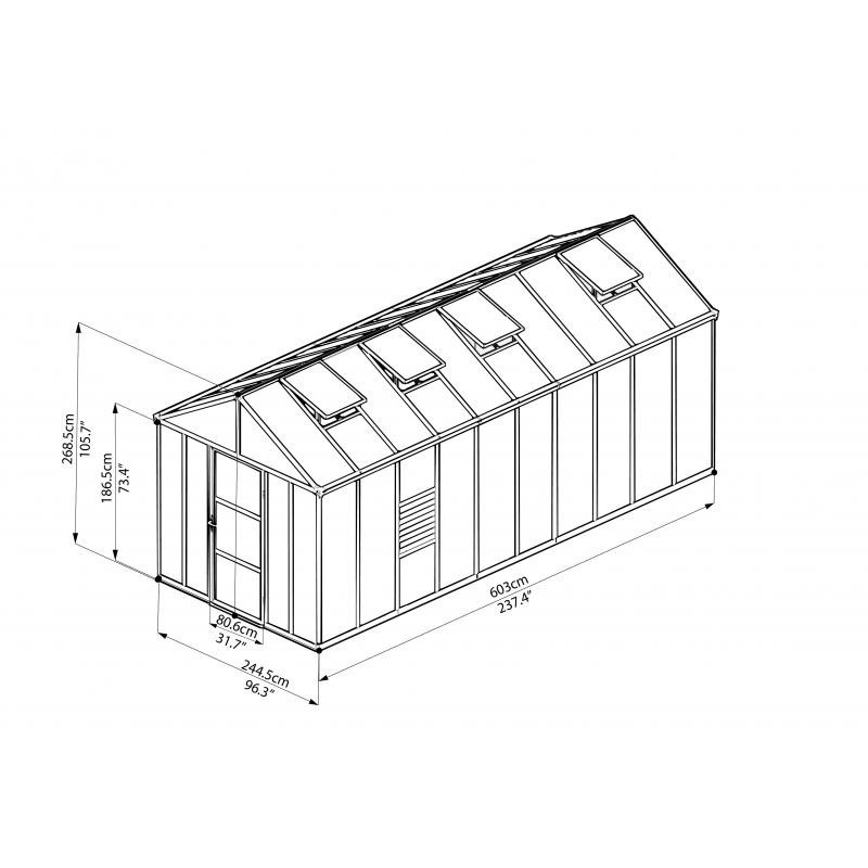 Palram 8'x20' Glory Greenhouse Kit (HG5620)