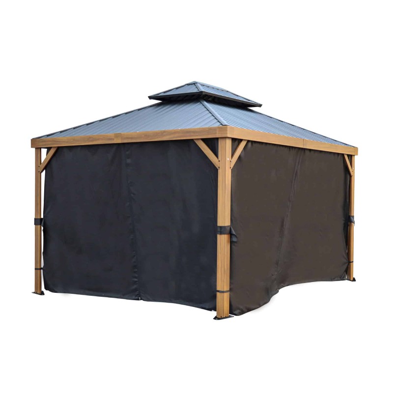 Gazebo Penguin Yosemite Black 10x12 Polyester Privacy Curtains (23-008)