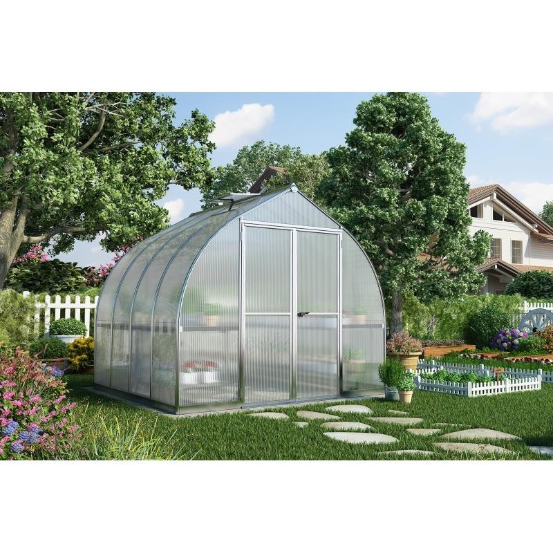 Palram 8x8 Bella Hobby Greenhouse Kit - Silver (HG5408)