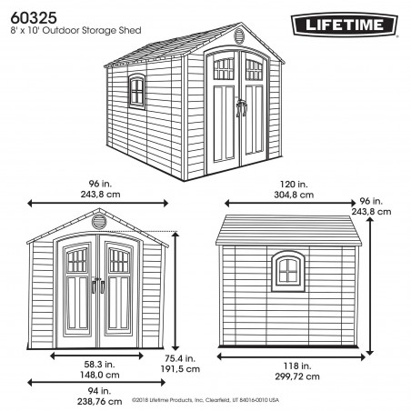 Lifetime 8ft x10ft Outdoor Storage Shed (60325)