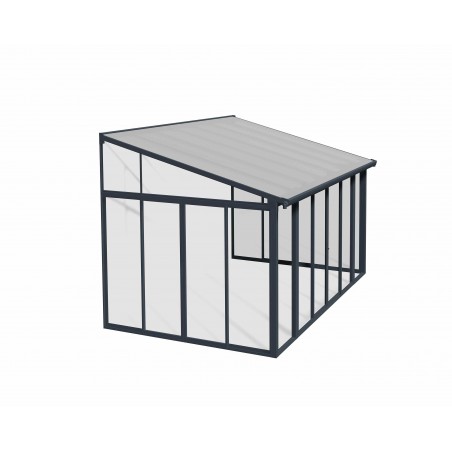 Palram - Canopia SanRemo 10' x 14' Patio Enclosure - Gray/Clear with Screen Doors-(6)  (HG9071)