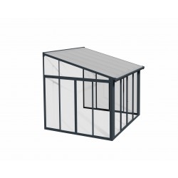 Palram - Canopia SanRemo 10' x 10' Patio Enclosure - Gray/Clear with Screen Doors-(6)  (HG9073)