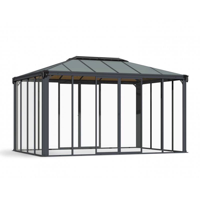 Palram - Canopia Ledro 10' x 14' Enclosed Gazebo w/screen doors - Gray/Bronze (HG9188)