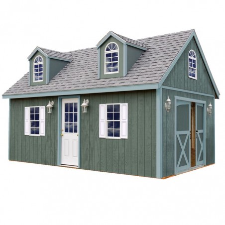 Best Barns Planner's Paradise Elite 12x20 Wood Storage Shed Kit w/ Sliding Doors & Dormer (PPARSD20DR)