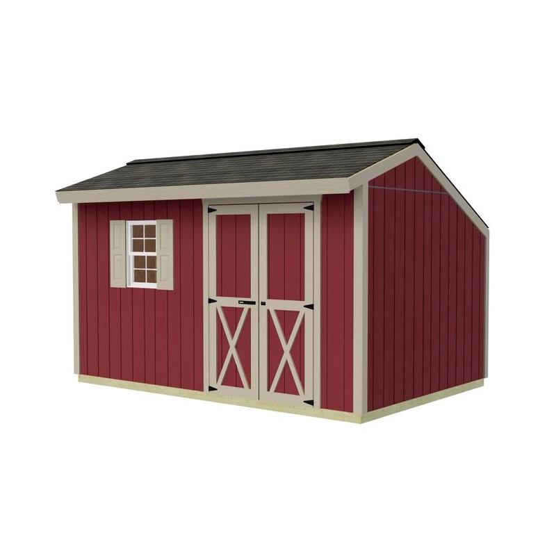 Best Barns Sophisticated Salt Box 8x12 Specialty Wood Shed Kit w/ Offset Eave Barn Doors (SBOXDE12)