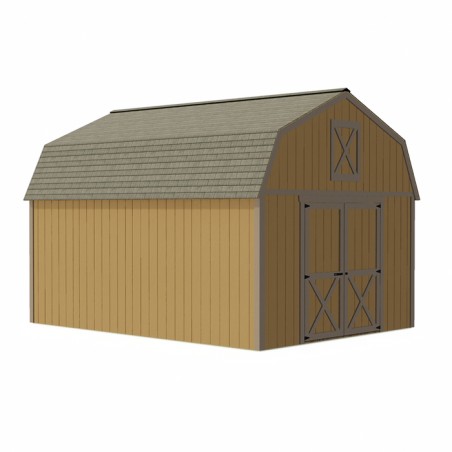 Best Barns Handcrafted Homestead Standard 12x16 Wood Barn Kit w/ Centered Gable Door, No Loft (HHOMDG16NL)