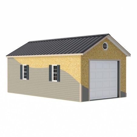 Best Barns Tailored Titan 12x16 Wood Garage Kit - Prep for Vinyl (TTITND16VL)